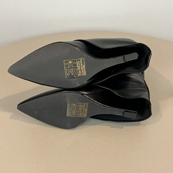 Yoki Black Wedge Mid Calf Boots Gold Lock Charm Size 6 - Picture 9 of 15